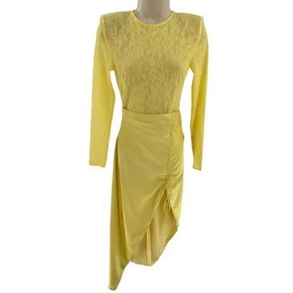 NBD Farah Midi Dress in Yellow Size Large - Picture 2 of 7